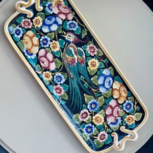 Outeiro Portugal Hand Painted Signed Sandwich Tray Plate