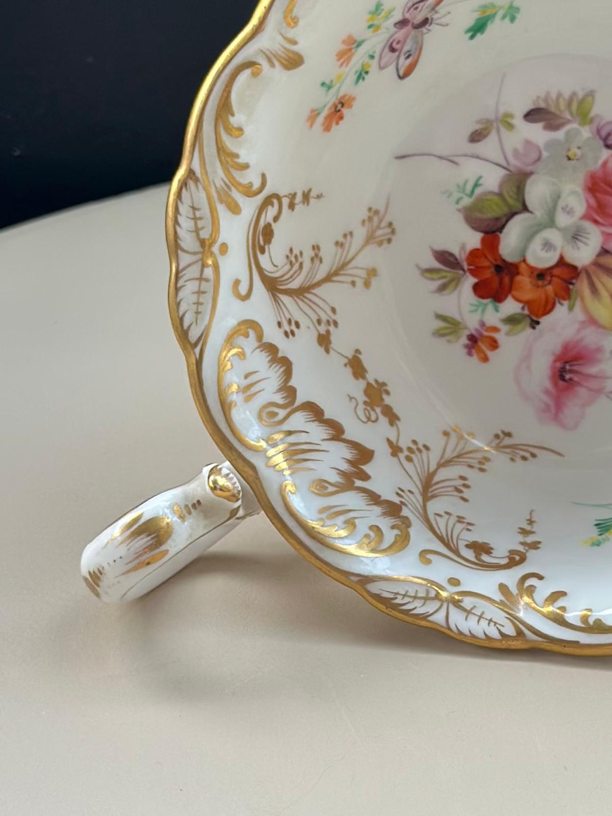 Antique Coalport Cup flowers & gilt foliage, pat. 3/831 c. 1835 - Image 9