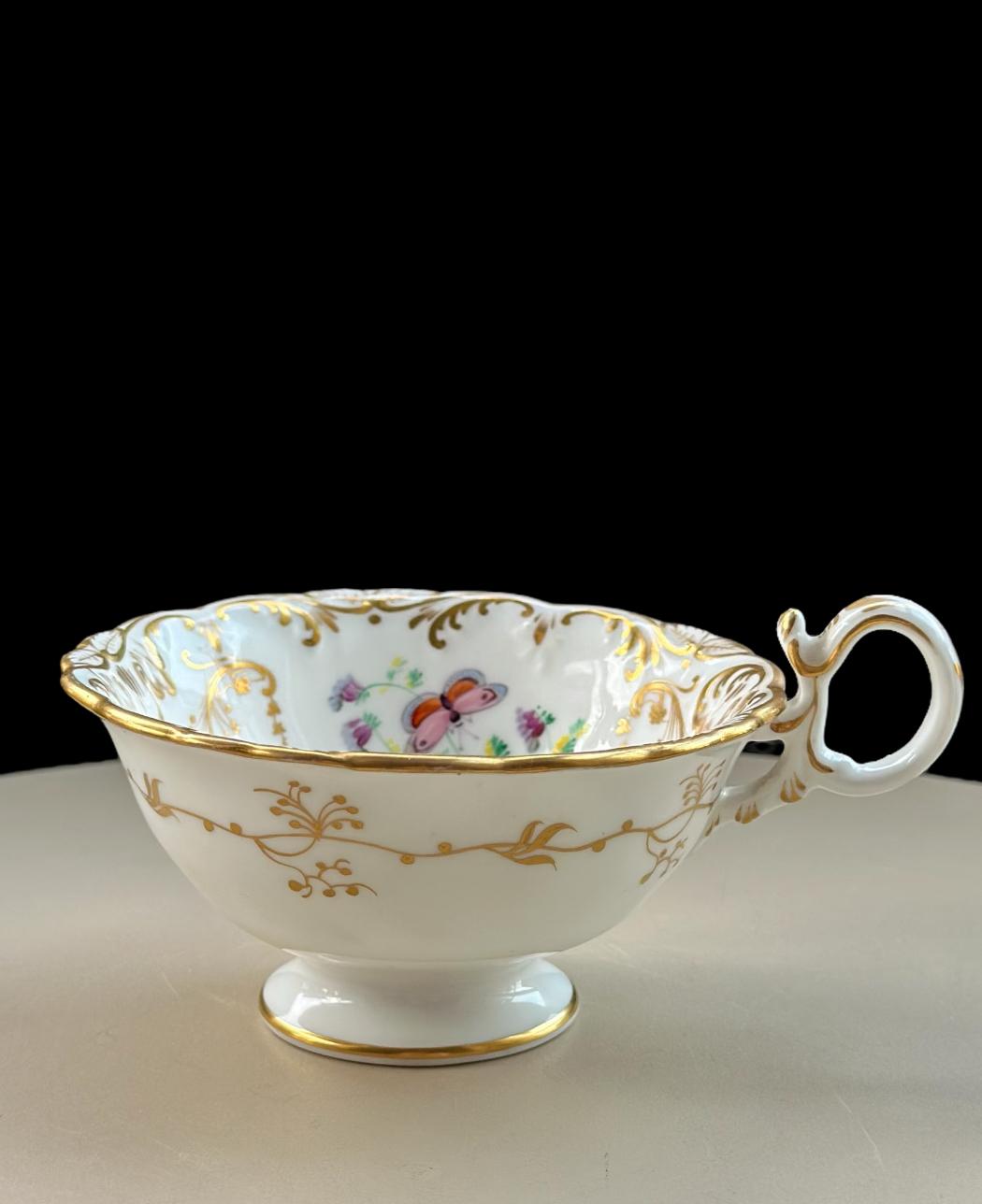 Antique Coalport Cup flowers & gilt foliage, pat. 3/831 c. 1835 - Image 6