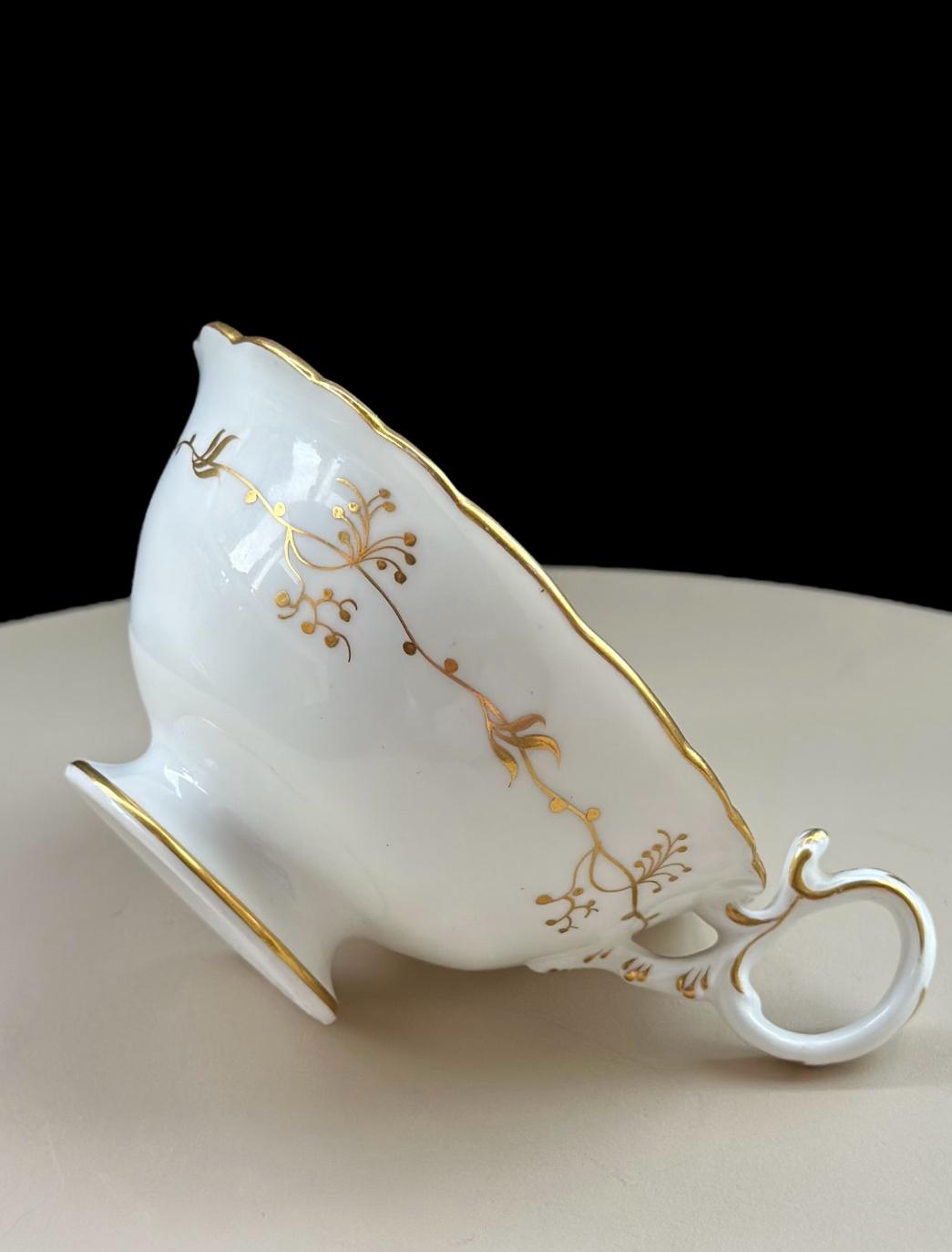 Antique Coalport Cup flowers & gilt foliage, pat. 3/831 c. 1835 - Image 5