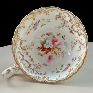Antique Coalport Cup flowers & gilt foliage, pat. 3/831 c. 1835