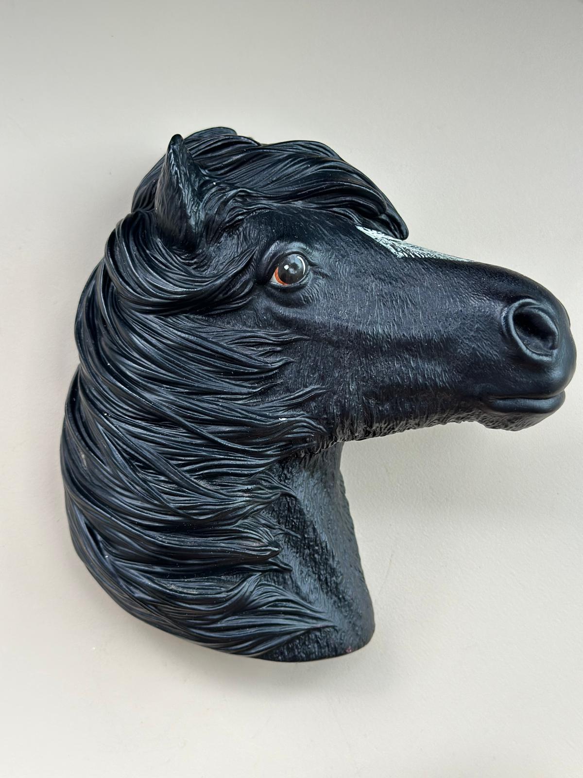 Set of 2 Vintage Bossons Fraser Art 3D Resin Horse Wall Art - Image 2