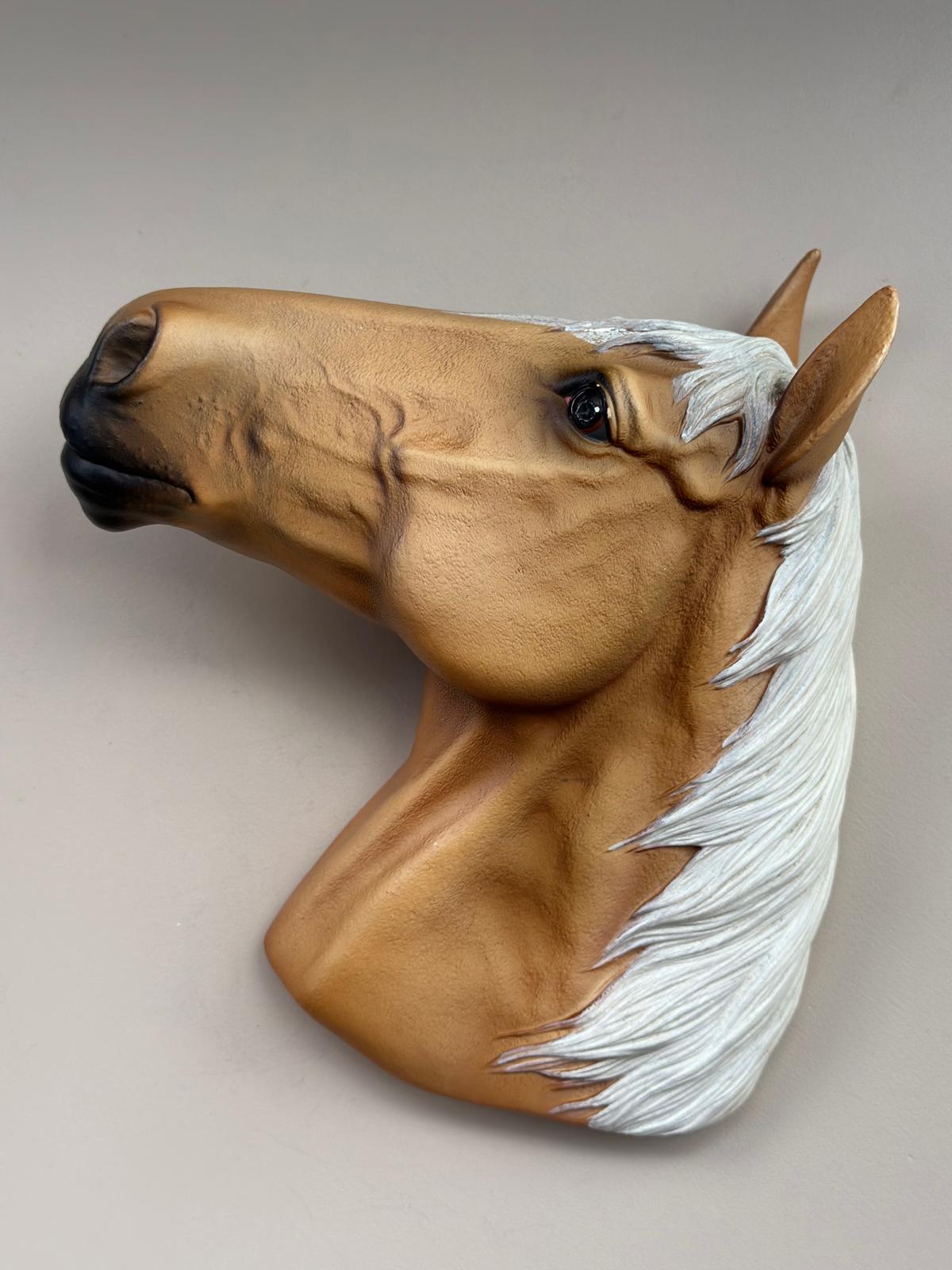 Set of 2 Vintage Bossons Fraser Art 3D Resin Horse Wall Art - Image 5