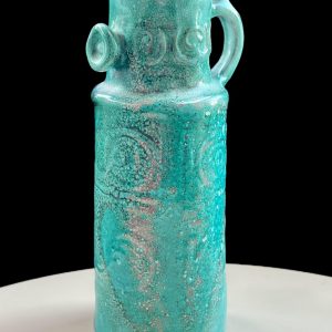 Vintage Italian Mid-Century Modern Turquoise Ceramic Jug Vase by SCATI