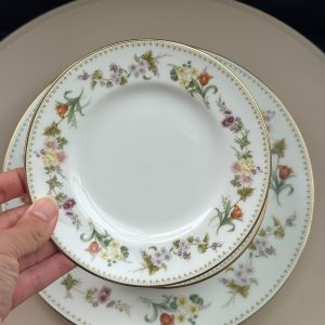 Set of 6 Wedgwood Mirabelle Bone China Bread/Cake plates and Cake Plate