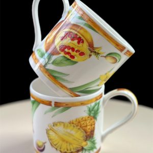 The Wedgwood Pomegranate mug and Pineapple mug Bone China 1999