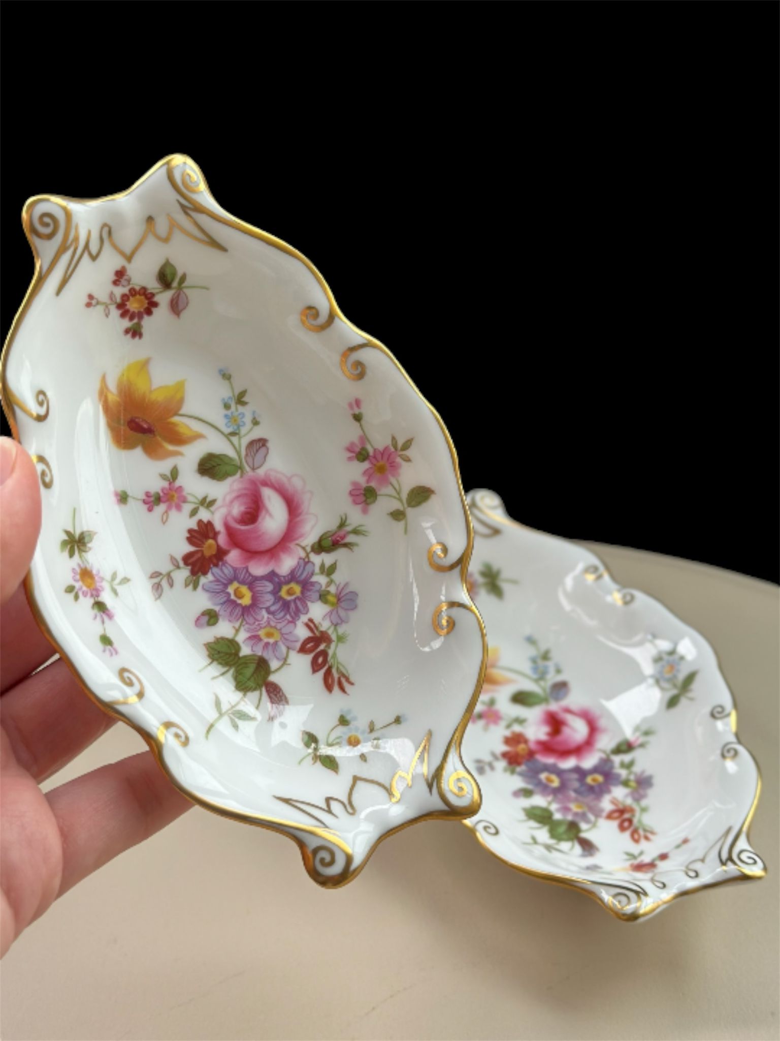 Royal Crown Derby Posie Pattern Trinket Trays x 2 - Image 3