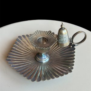 Antique Hukin & Heath Silver-Plated Candle holder with Snuffer No. 9562 Late 19th