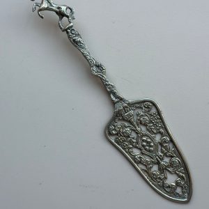 Montagnani Italian Silver Plated Baroque Style Cake Server with Rearing Horse