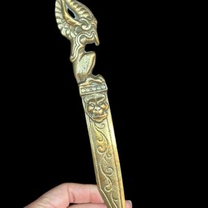 Vintage Solid Brass Dragon Letter Opener - Ornate Gargoyle/Griffin - 25cm