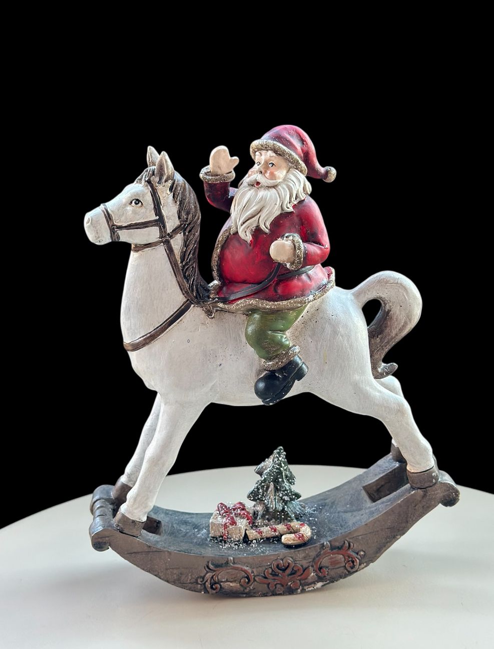 Vintage Santa Claus on Rocking Horse Figurine - Image 4
