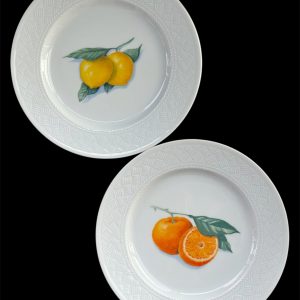 Pair of Royal Worcester "Somerset Fruits" 21cm Dessert Plates - Fine Bone China