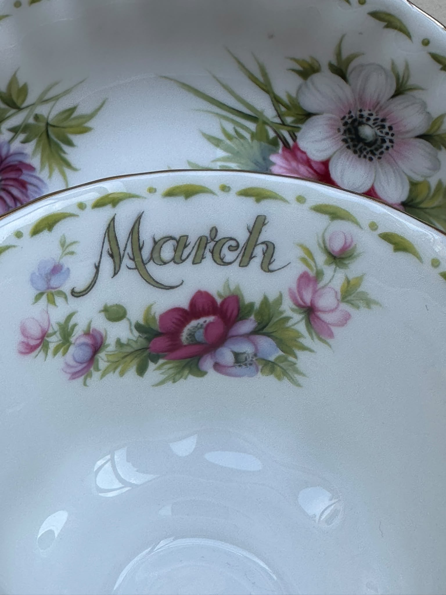 Royal Albert Vintage March Flower of the Month Tea Trio Cup Saucer Plate 3-Piece - Image 7